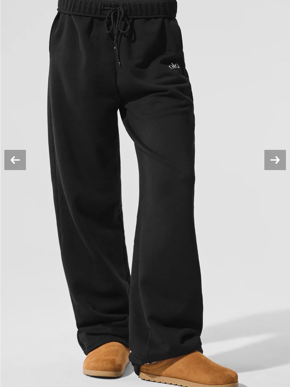 ALO Yoga Black Wide-Leg Track Pants